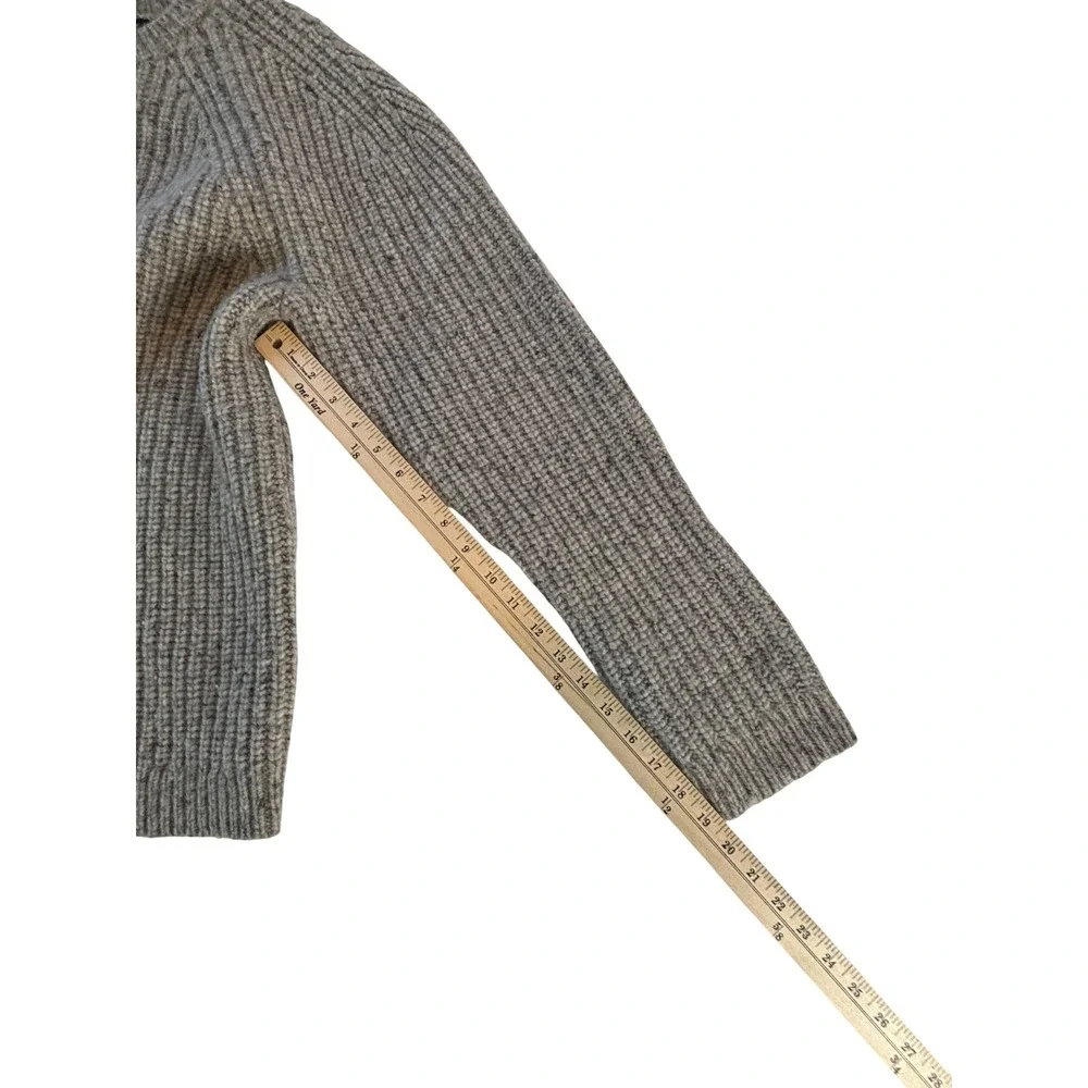 Theory Martig Nobello Merino Cashmere Wool Chunky Knit Sweater XL Gray Marl